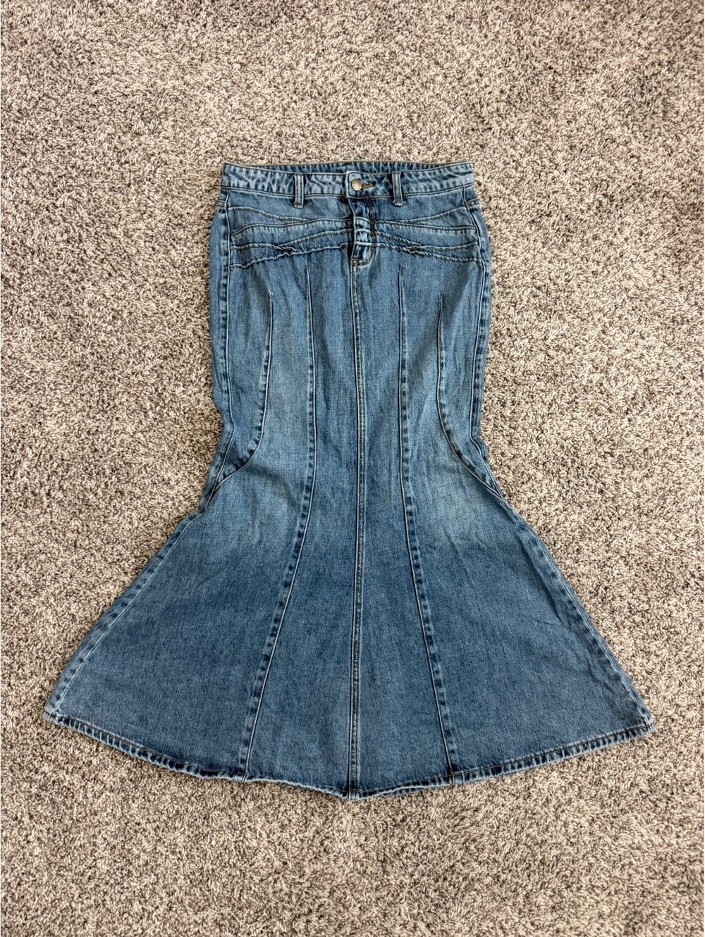 BDG Urban Outfitters Blue Denim Mermaid Maxi Flared Panel Skirt Women's Size S